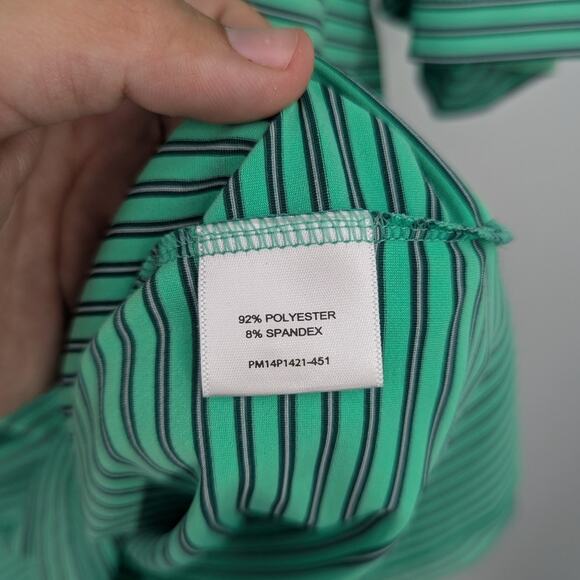Masters Peter Millar Polo Shirt XL Green Stripe Golf Augusta National - Picture 3 of 4